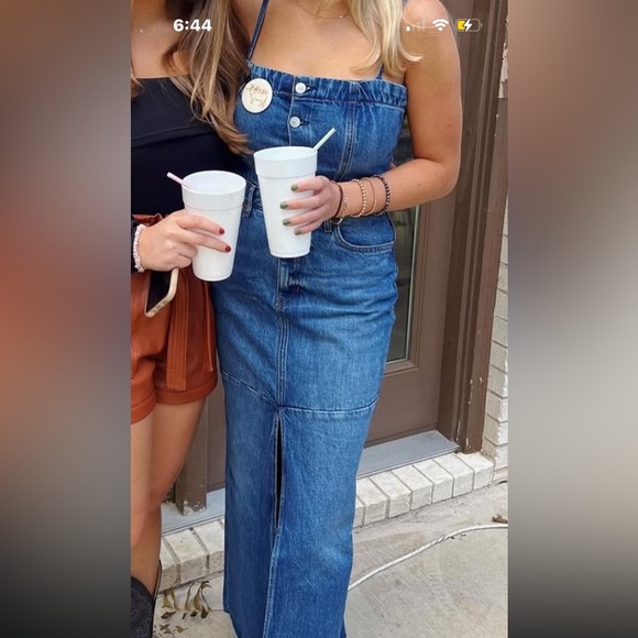 Reformation Tazz Maxi Denim Dress Hemlock - Size 4 - Picture 4 of 4